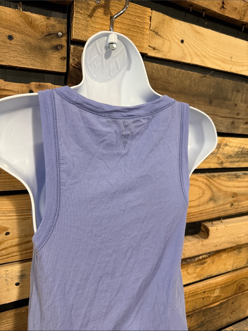 All Saints Rina Ribbed Tank Top In Washed Blue Size 6 - Picture 6 of 10